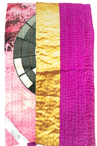 Kantha Silk Throw Blanket