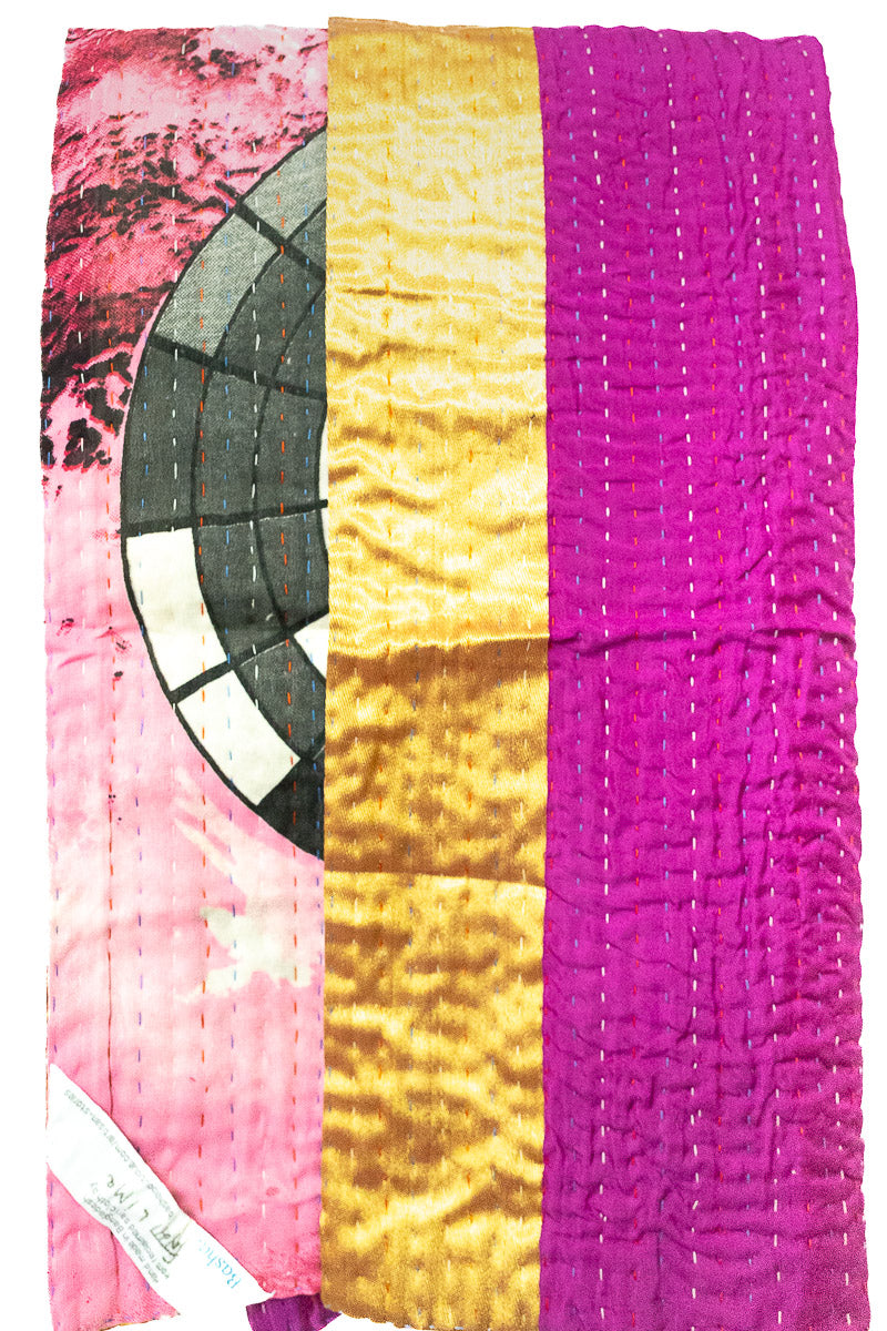 Kantha Silk Throw Blanket