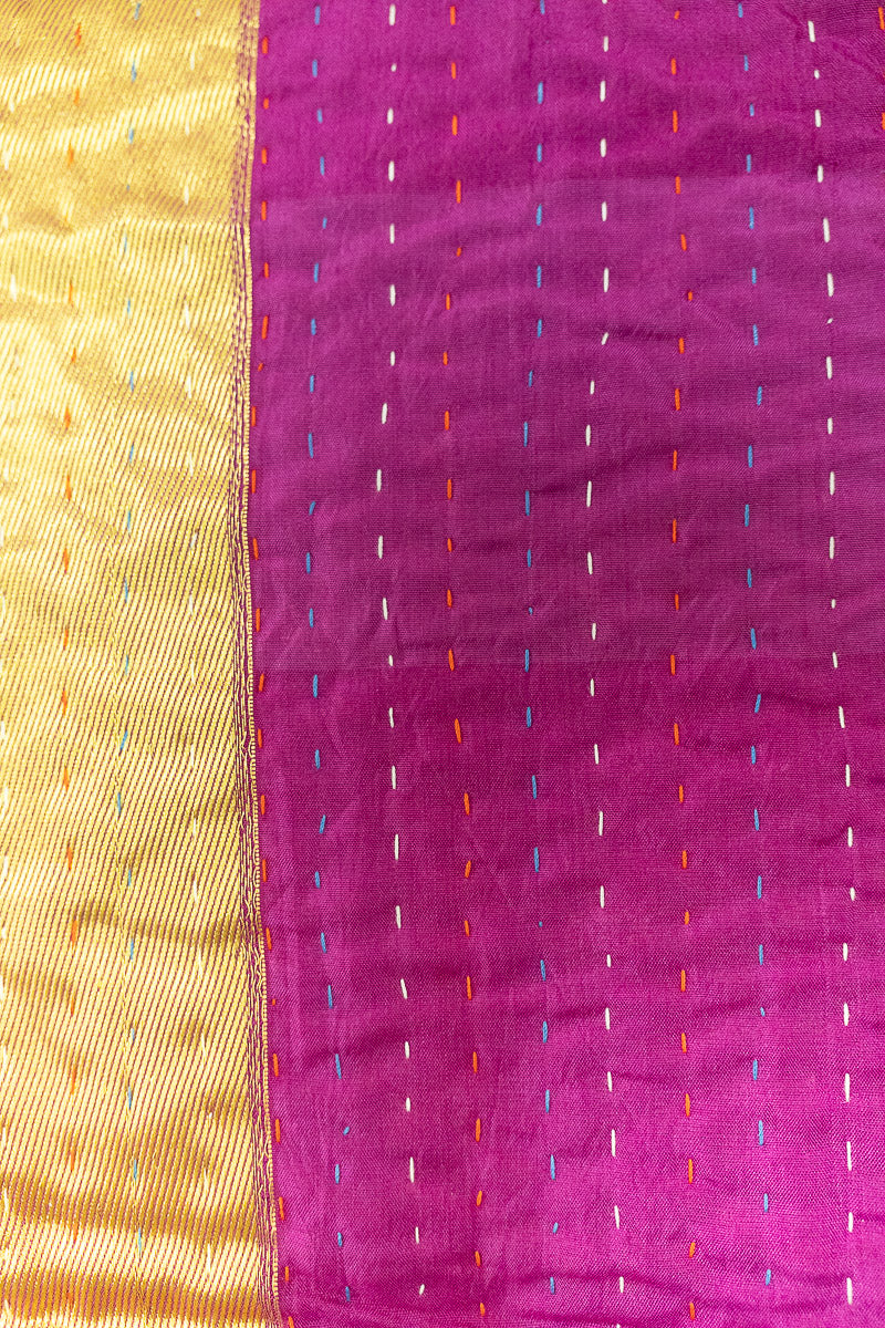 Wheel Silk Kantha Throw