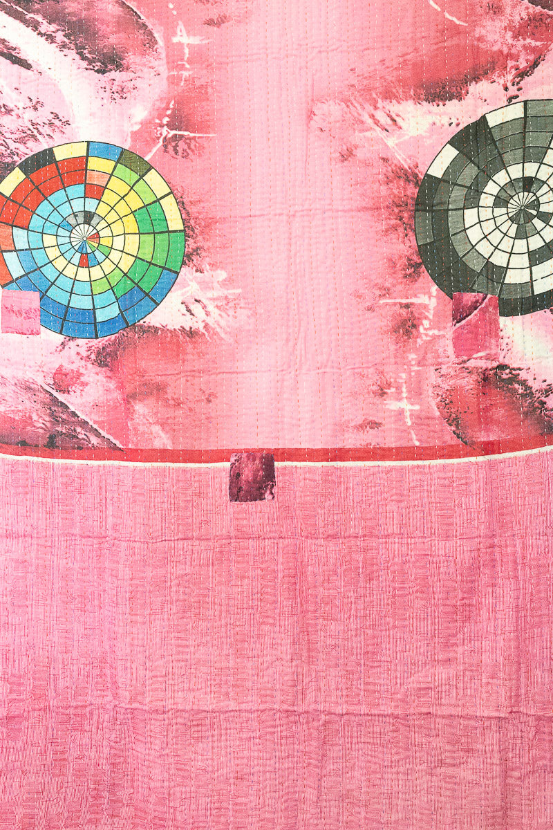 Wheel Silk Kantha Throw