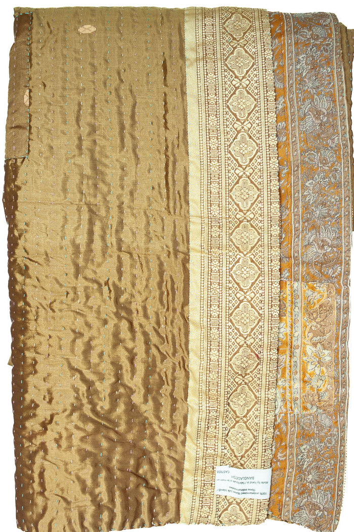 Kantha Silk Throw Blanket