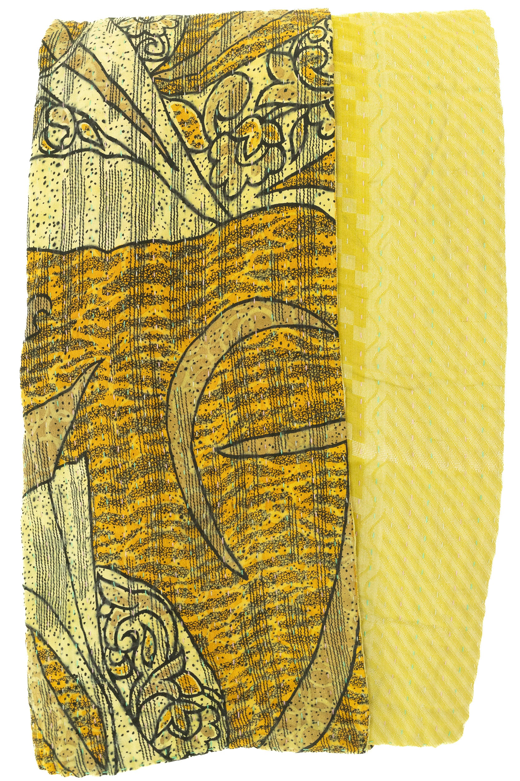 Kantha Silk Throw Blanket