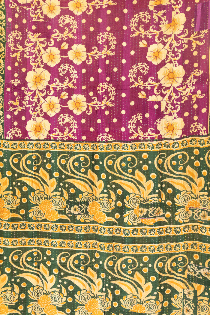 Kantha Throw Bed Quilt