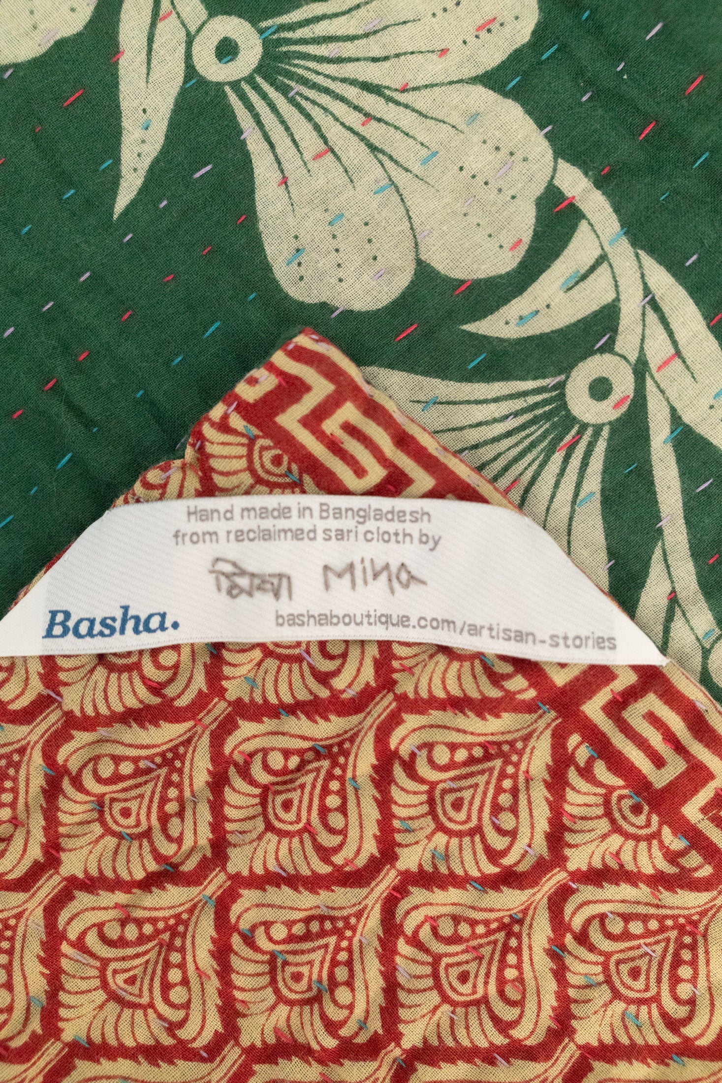 Winterberry Holiday Kantha Blanket