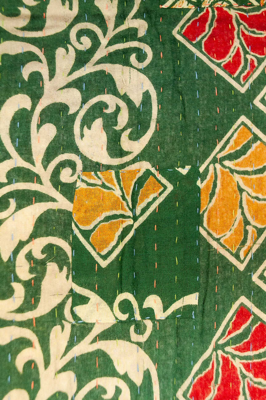 Wintergreen Kantha Christmas Throw