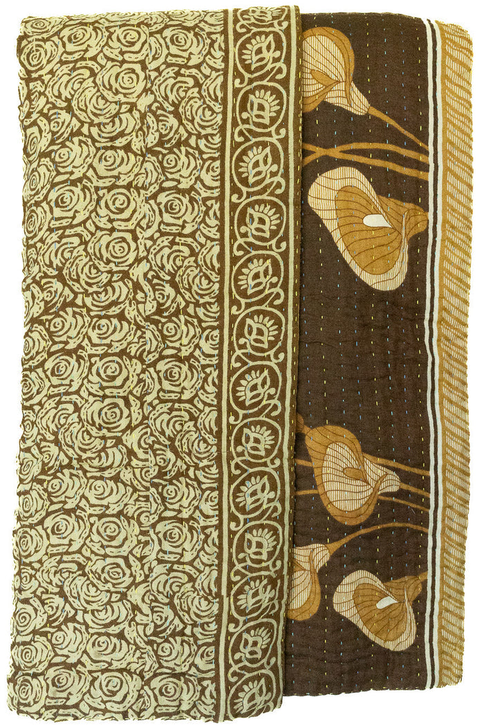 Kantha Throw Bed Quilt