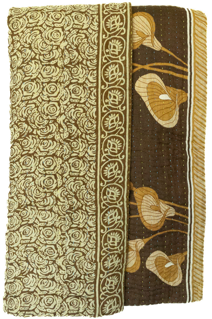 Kantha Throw Bed Quilt
