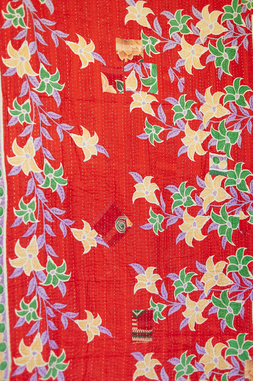 Wreath Kantha Christmas Throw