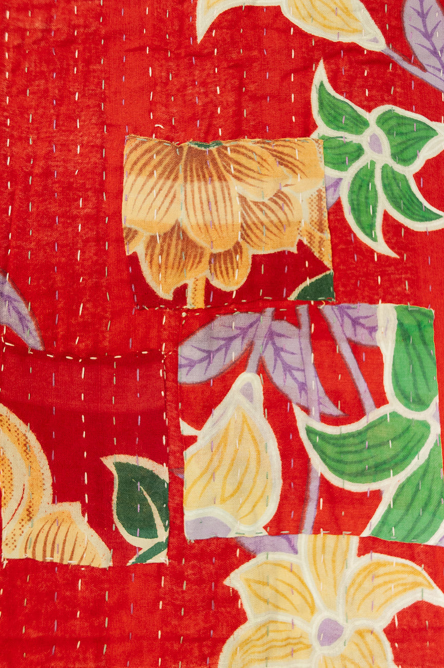 Wreath Kantha Christmas Throw