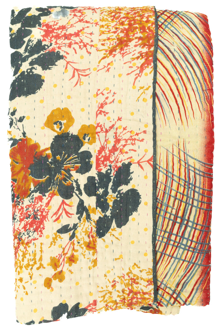 Yearning Kantha Throw Blanket