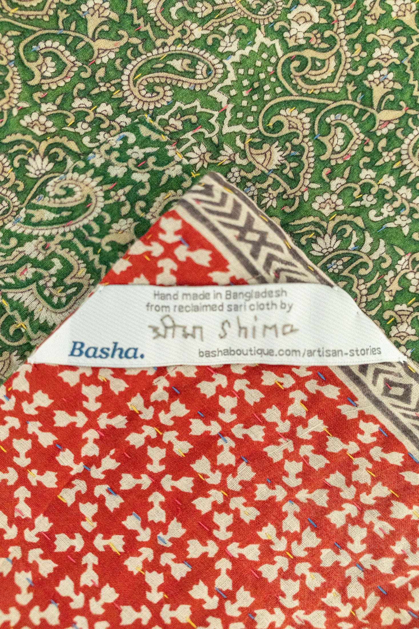Yuletide Holiday Kantha Blanket