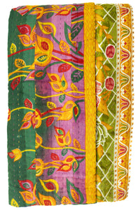 Zinnia Kantha Throw Blanket