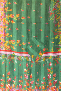 Zinnia Kantha Throw Blanket