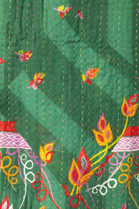 Zinnia Kantha Throw Blanket