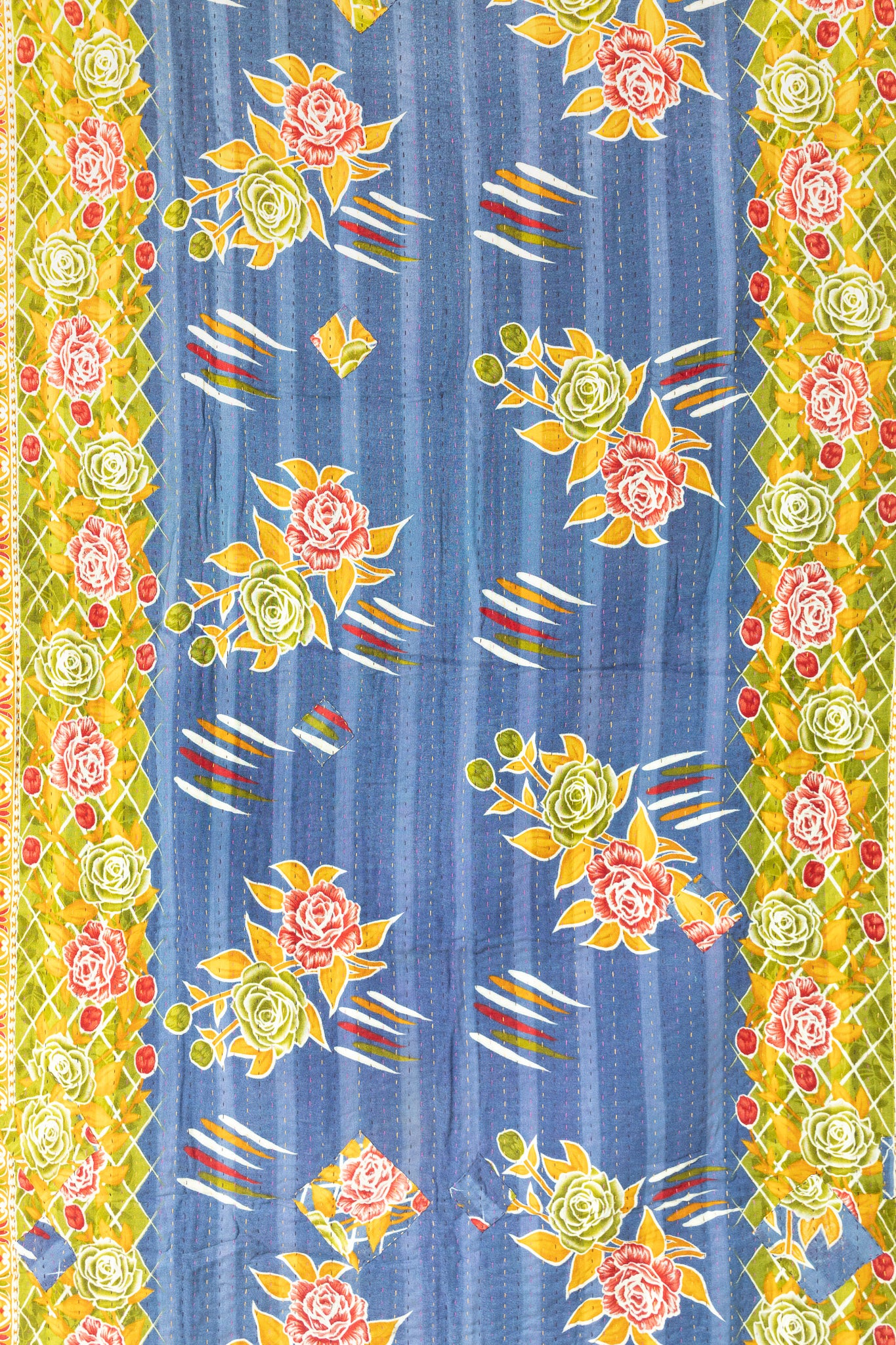 Zinnia Kantha Throw Blanket
