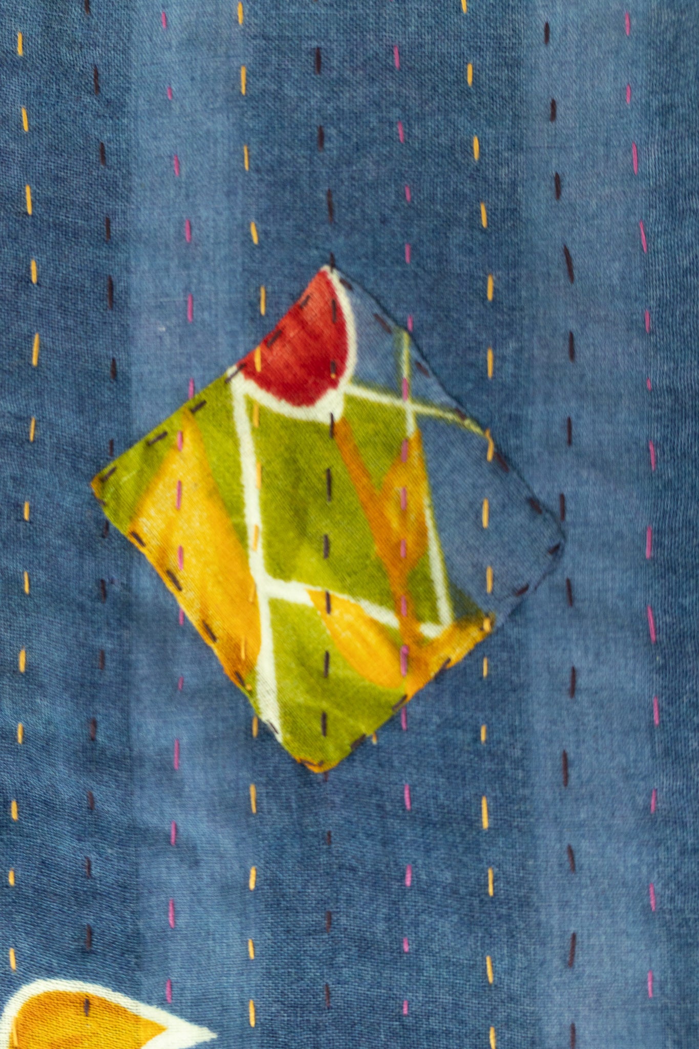 Zinnia Kantha Throw Blanket