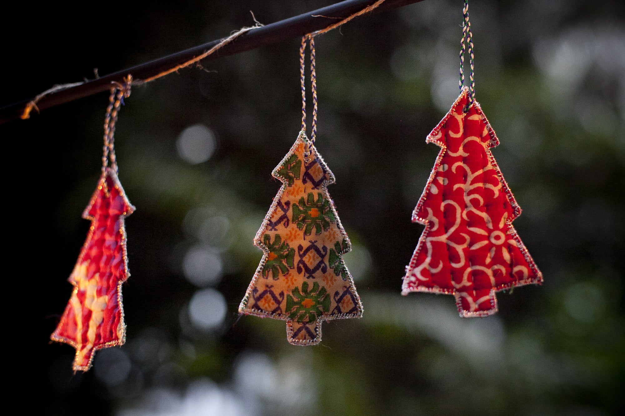 Kantha Stitched Tree Ornament - dignify
 - 3