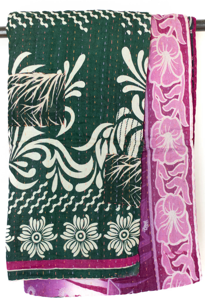 Kantha Throw Bed Quilt