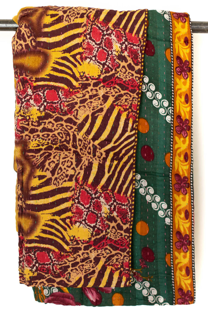 Kantha Throw Bed Quilt