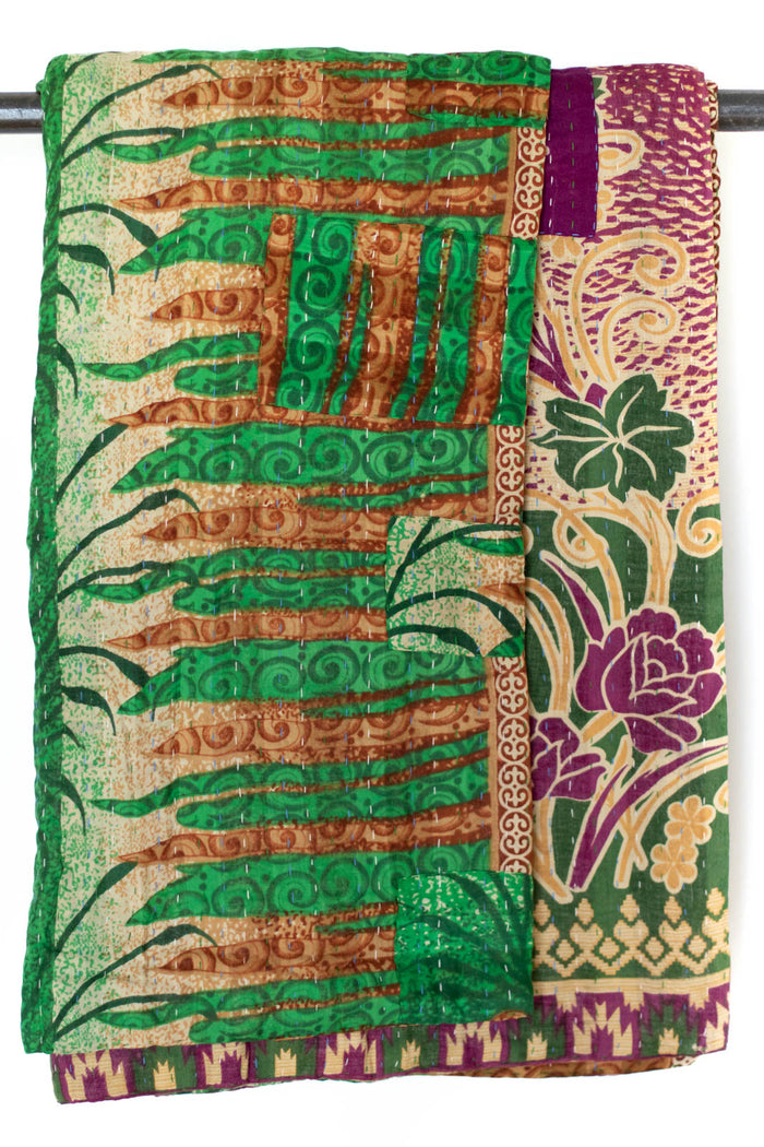 Kantha Throw Bed Quilt