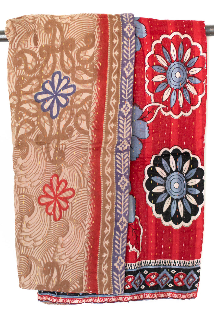 Kantha Throw Bed Quilt
