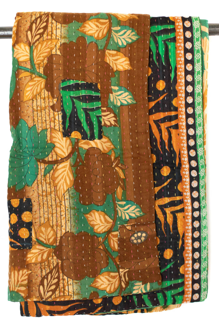 Kantha Throw Bed Quilt