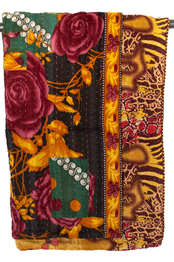 Kantha Throw Bed Quilt