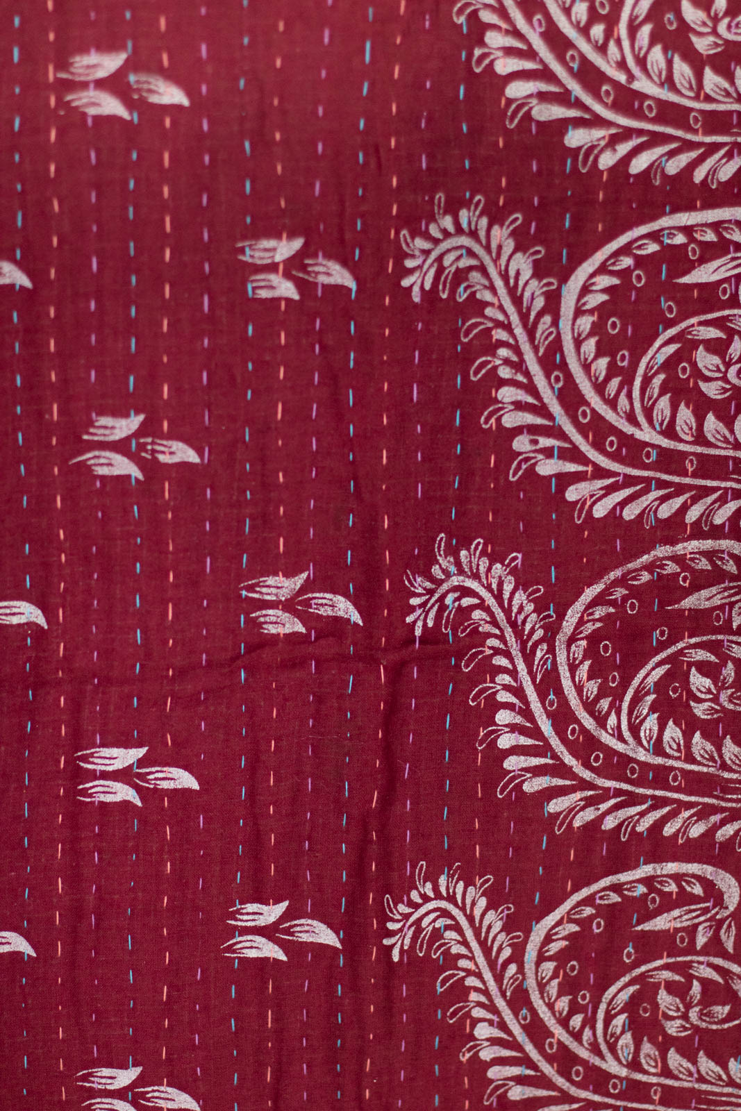 Striking Kantha Throw