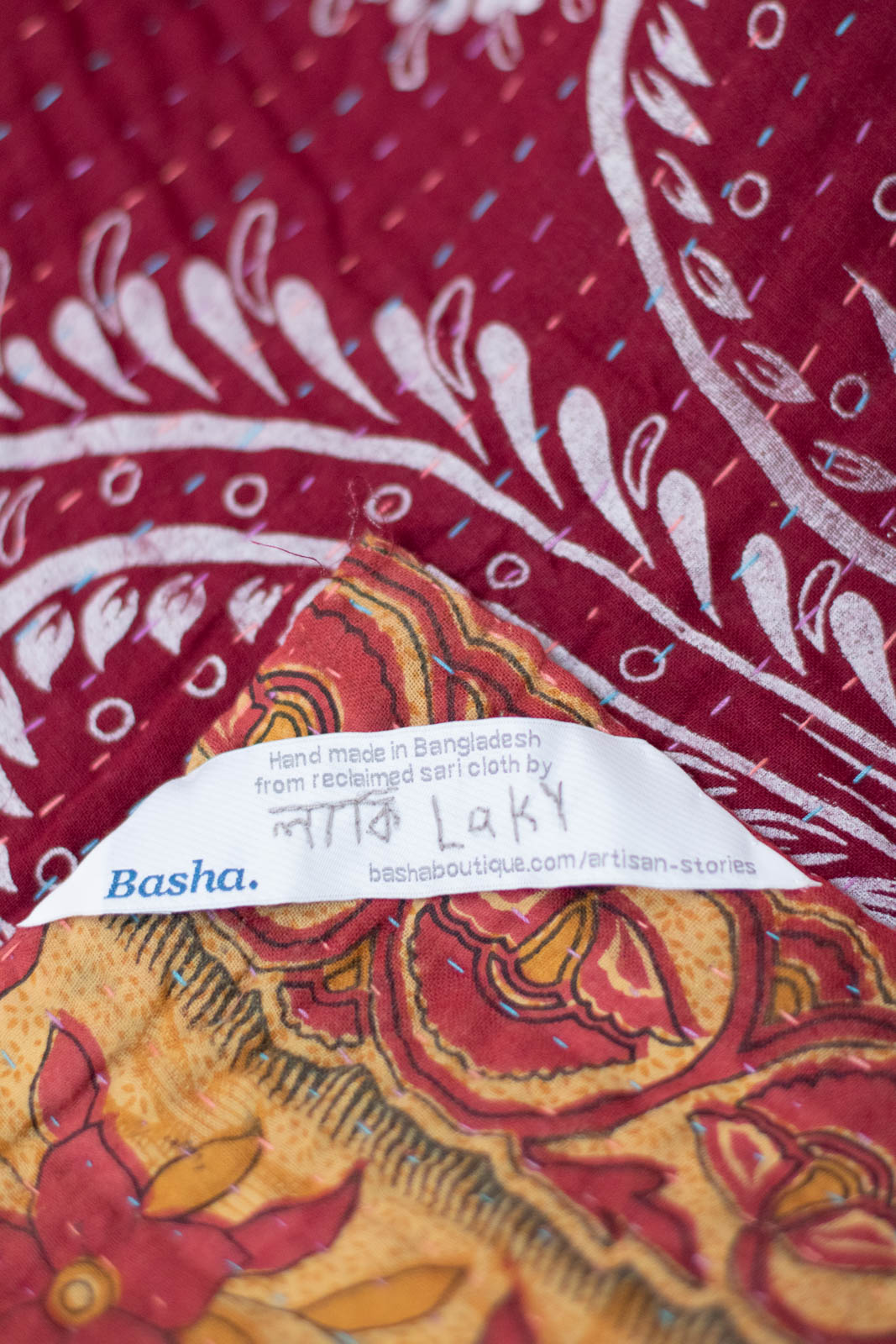 Striking Kantha Throw