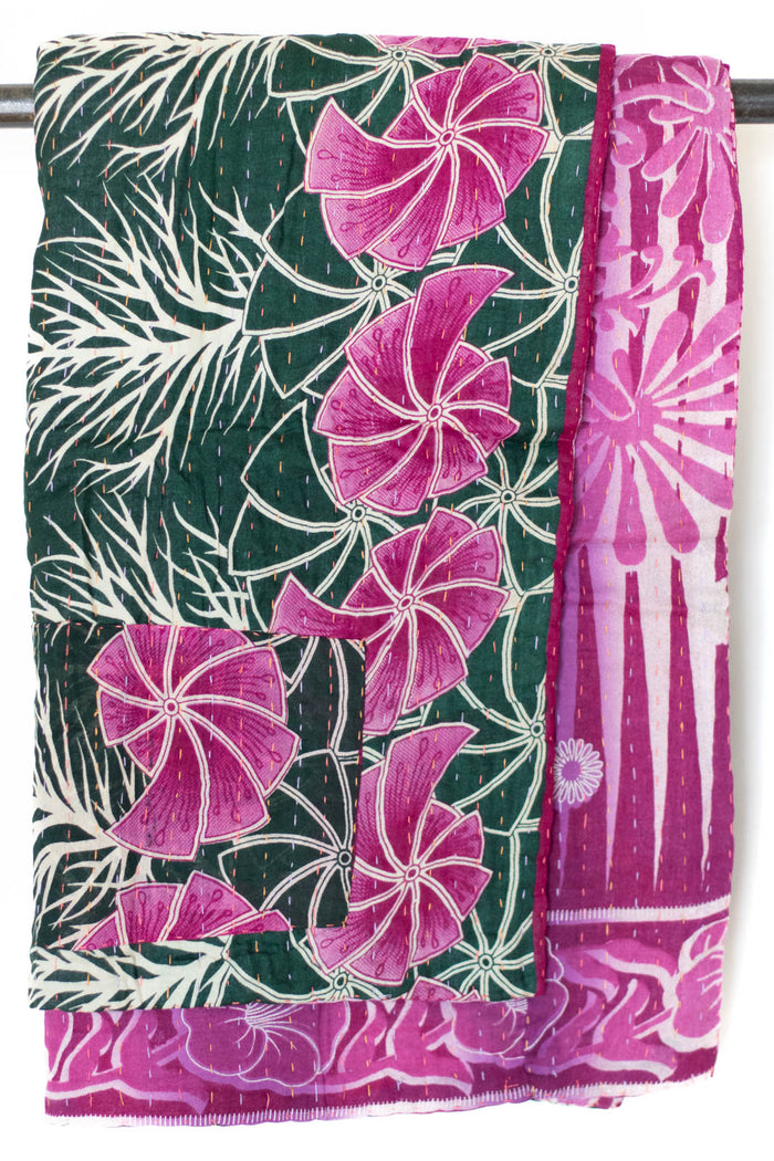 Kantha Throw Bed Quilt