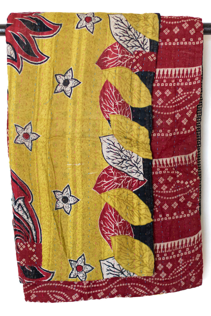 Kantha Throw Bed Quilt