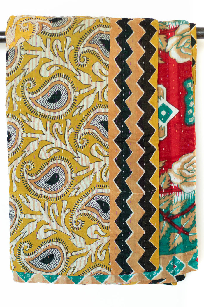 Kantha Throw Bed Quilt