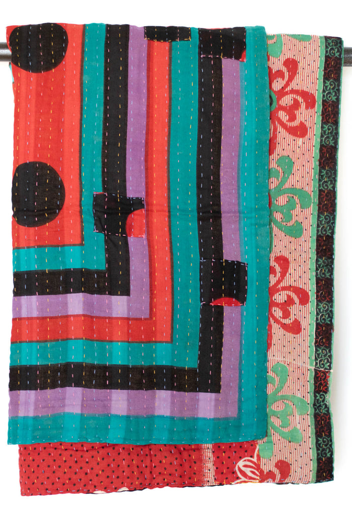 Kantha Throw Bed Quilt