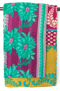 Kantha Throw Bed Quilt