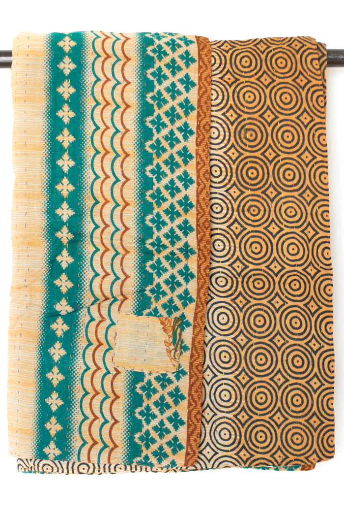 Kantha Throw Bed Quilt