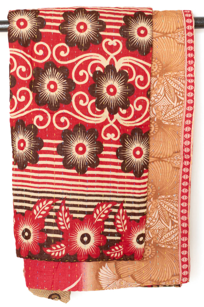 Kantha Throw Bed Quilt