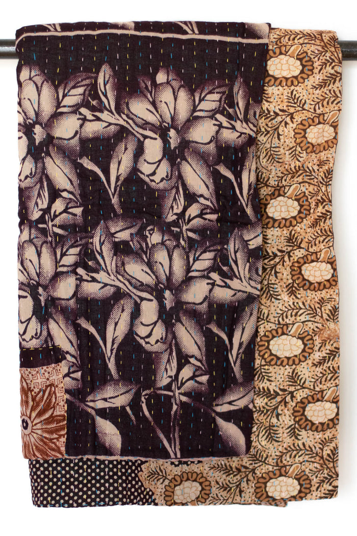 Kantha Throw Bed Quilt