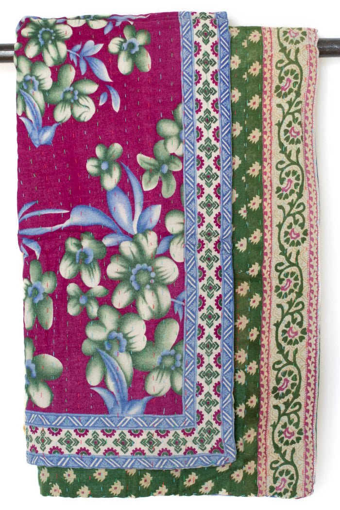 Kantha Throw Bed Quilt
