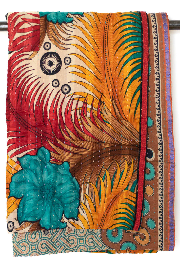 Kantha Throw Bed Quilt