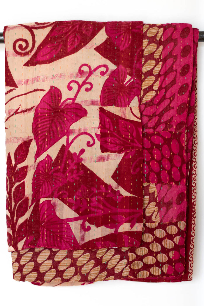 Kantha Throw Bed Quilt