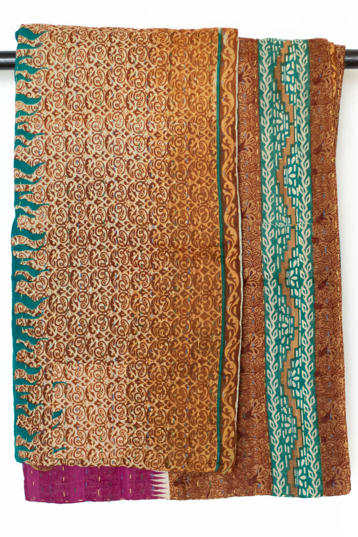 Kantha Throw Bed Quilt