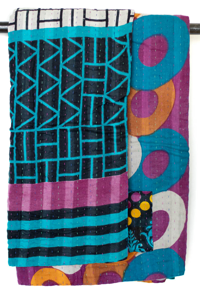 Kantha Throw Bed Quilt
