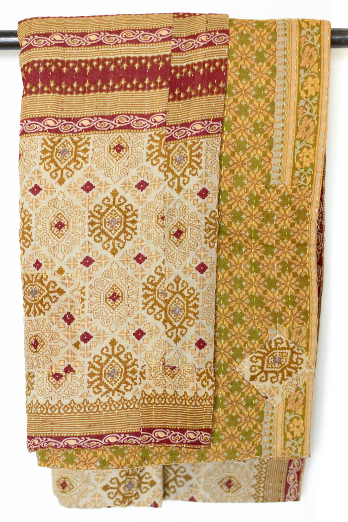 Kantha Throw Bed Quilt