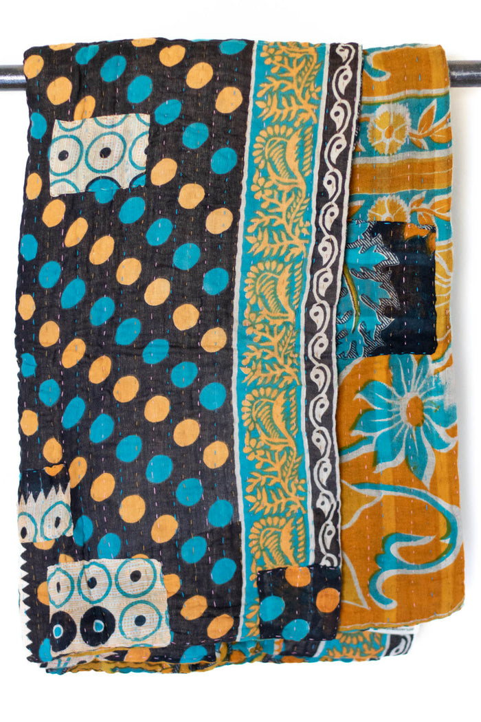Kantha Throw Bed Quilt