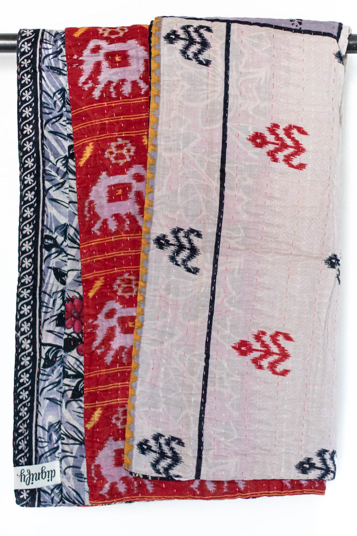 Kantha Throw Bed Quilt
