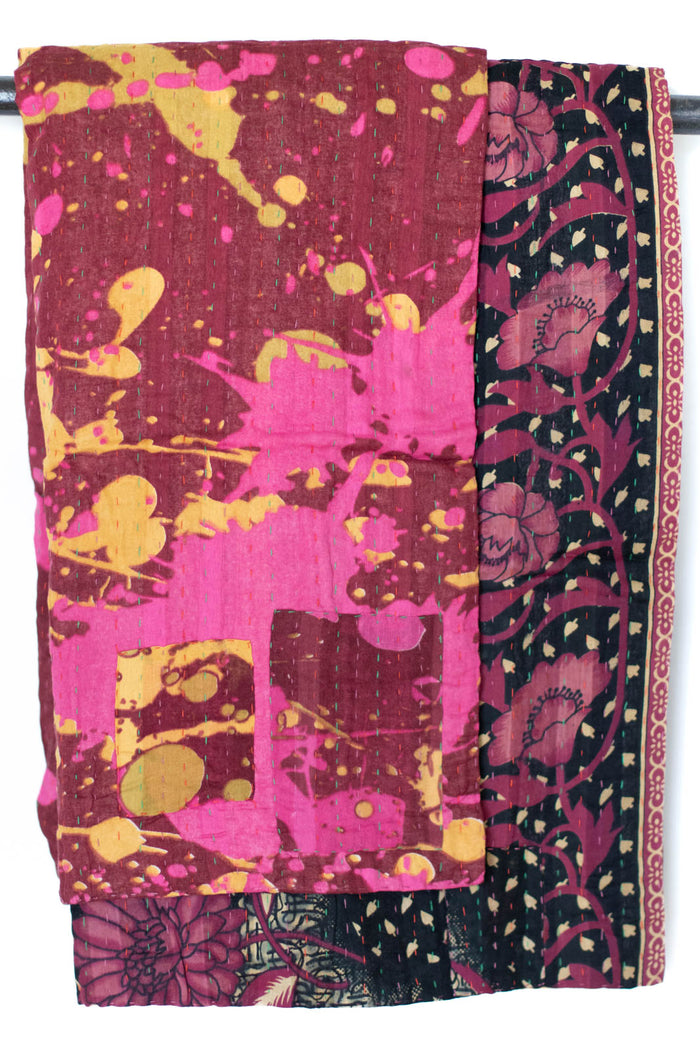 Kantha Throw Bed Quilt