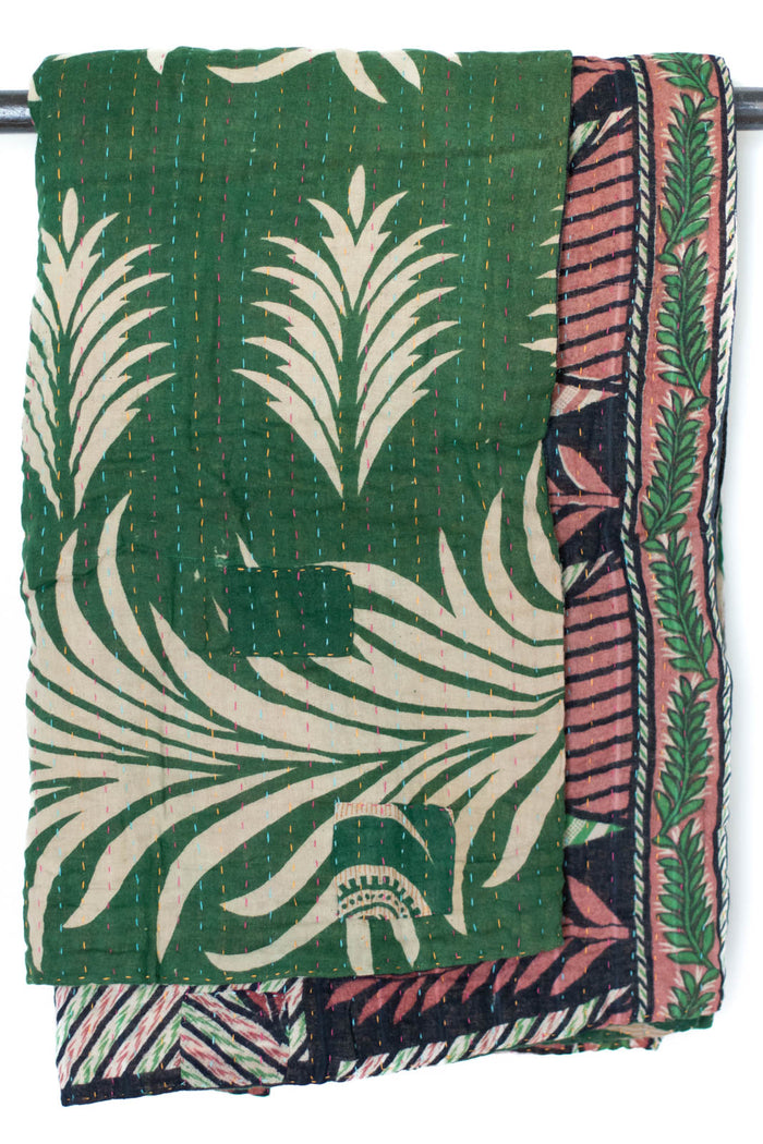 Kantha Throw Bed Quilt