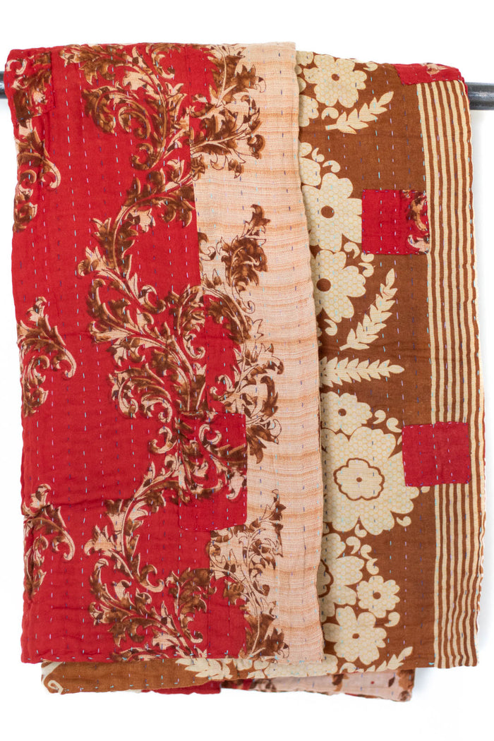 Kantha Throw Bed Quilt