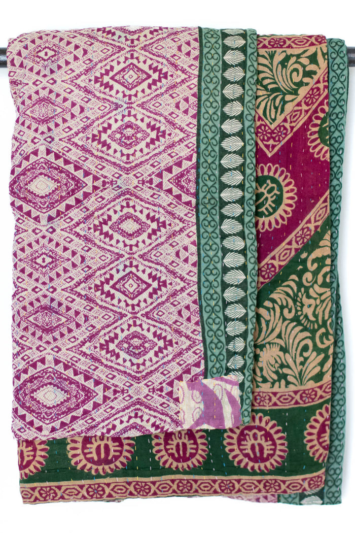 Kantha Throw Bed Quilt
