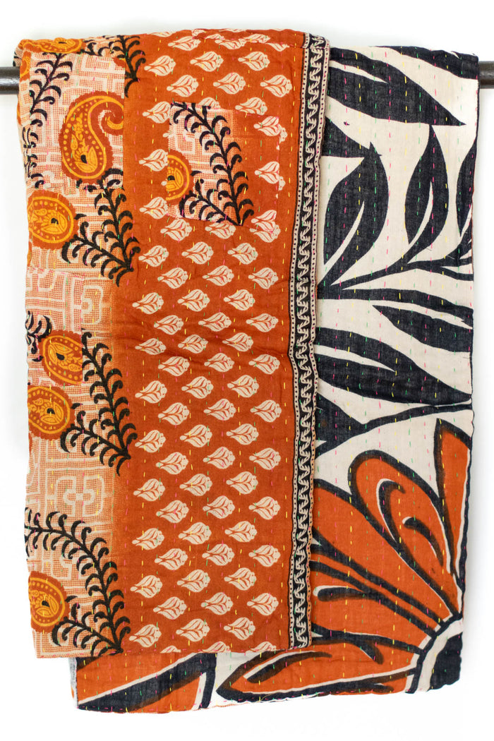 Kantha Throw Bed Quilt